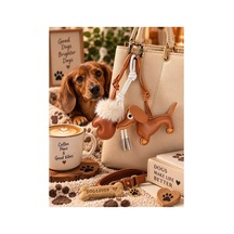 Home Dekor Hediye Charm Çanta Süsü Beyaz Tüylü Kahverengi Eldiven Ve Köpek Figürlü Çanta Süsü Anahtarlık Aksesuarı Çok Renkli