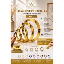 Kendinden Yapışkanlı Ayna Pleksi Halka 9 Renk Seçeneği Kapı Süsü Ve Hobi Tasarımları İçin Dekoratif Çember Altın