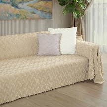 Tr Ponela Koltuk Örtüsü Kaymaz Bohem Punch Kabartmalı 3 Boyutlu 175x350 Cm X- Large Kaymaz, Bej Genel
