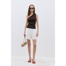Suud Collection Ekru Mia Pileli Şort
