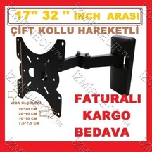80 82 Ekran 30'' 32 '' İnch İnç Hareketli Askı Aparat Çift Kollu
