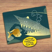 Deniz Altı Canlıları Çocuklara Özel Puzzle Yapboz Tablo-pz174