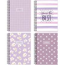 Keskin A6 Çizgili Kare Model Lila Defter - 4'lü Set Mor Keskin A6 Çizgili Kare Model Lila Defter - 4'lü Set Mor