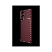 Newface Samsung Galaxy S25 Ultra Kılıf Auto Focus Karbon Kapak - Bordo Çok Renkli