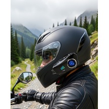 Kameralı Motosiklet Kask Kulaklık Bluetooth 5.3 Su Geçirmez 1080p