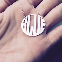 Kişiye Özel Harfli Monogram Gümüş Kolye Özel Gün Hediyesi 437139097