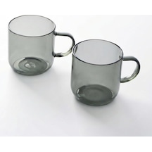 2'li Borosilikat Cam Kupa Seti - 380 Ml Isıya Dayanıklı Renkli Kahve Ve Çay Bardağı - Kurşunsuz Ekolojik 2 Adet Amber Bal Rengi Ve Füme Renk Seçenekleri Füme Renk - 2 Adet Çok Renkli