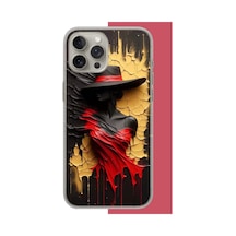 İphone 15 Pro Max Uyumlu Gölgedeki Kadın Uv Baskılı Silikon Kılıf Renkli
