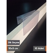 10 Adet Pvc Etiketlik Dik Geçme Ahşap Raf 10 x 5 CM İsimlik Kart Cebi