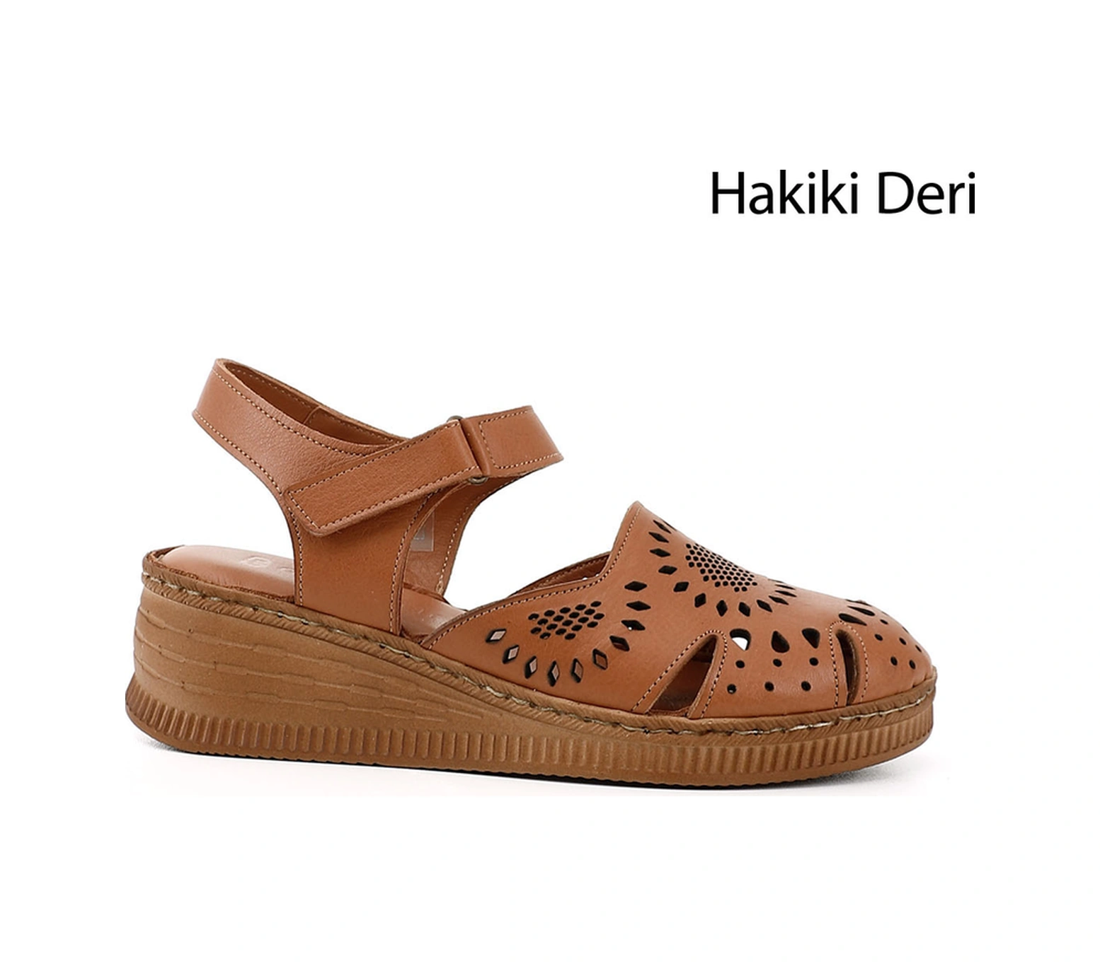 Gönderi(R) Gönderi R Kadın Taba Antik Cırt Bantlı Dolgu Topuk Hakiki Deri Sandalet Dyza70945885 Taba