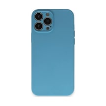 Newface Apple İphone 13 Pro Max Kılıf Nano İçi Kadife Silikon - Mavi