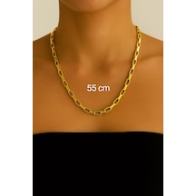 Altın Renk Cubixs Küp Model Zincir Unisex Çelik Kolye - 3342 Çok Renkli