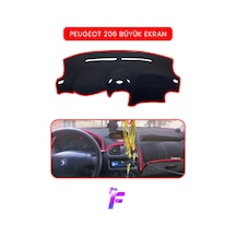 Peugeot 206 Büyük Ekran Uyumlu Torpido Örtüsü Güneşten Korur Kolay Montaj Tam Uyum T75