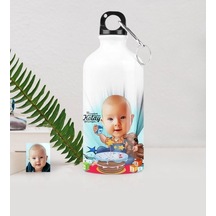 Kişiye Özel Bebek Doğum Günü Karikatürlü Metal Suluk (500 Ml.) 1