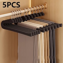Xuweiwei 5 Adet Siyah Kadın Pantolon Askısı, Z Şekilli Dolaplık İçin Kaymaz Askı Seti Siyah