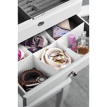 8 Adet Ayarlanabilir Kesilebilir Çekmece Düzenleyici Çekmece Organizer 54x8,5 Cm Plastik 40 X 40 Bey Diğer