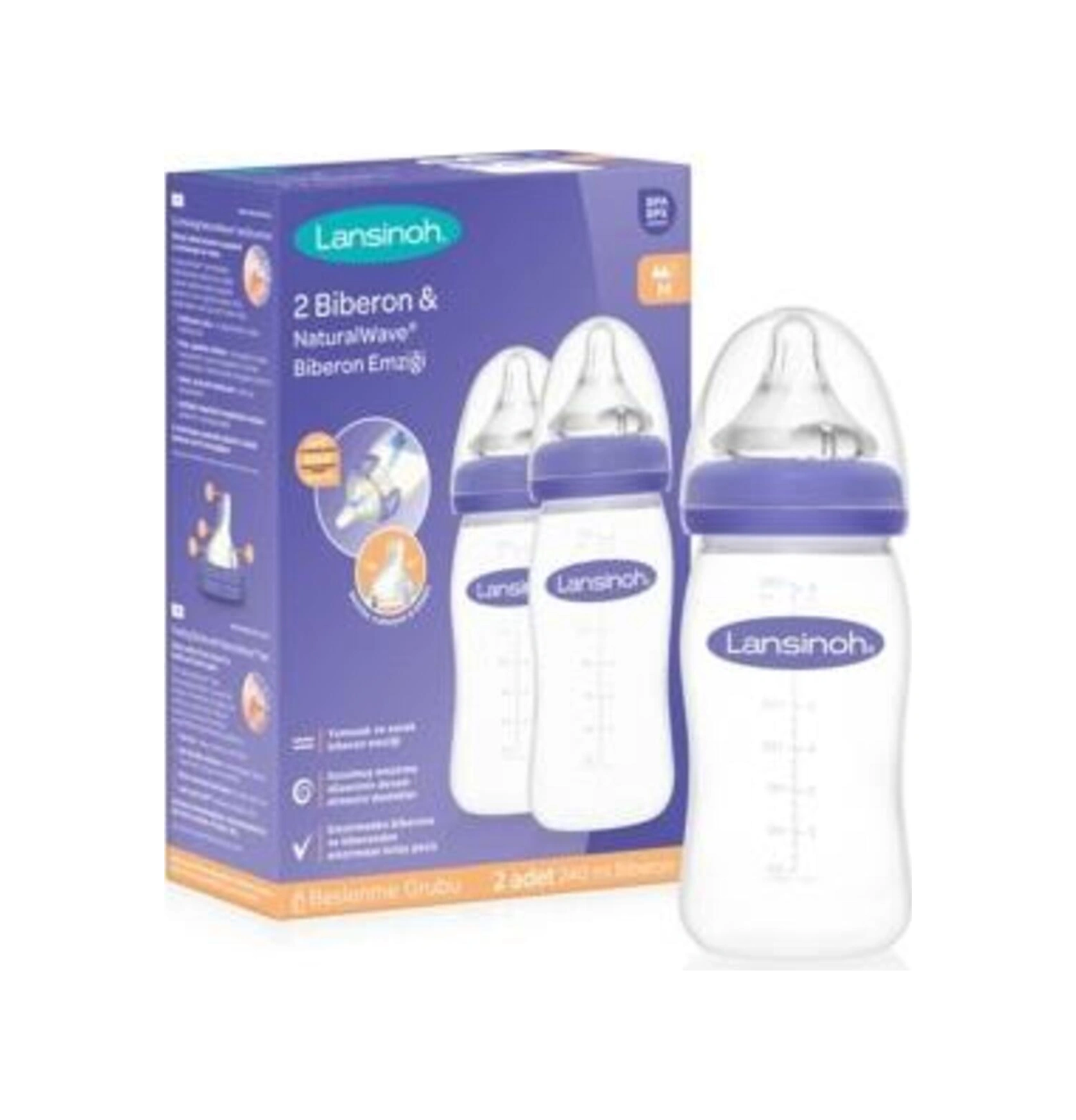 Lansinoh Natural Wave Biberon Seti 240 Ml 2'li