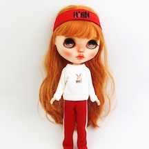 Suntek 12 '' Blythe Doll Için Sevimli Pamuklu Uzun Kollu Tavşan