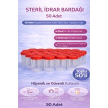 Steril Kabı Kapasiteli Numune Toplama Kabı 50 Adet