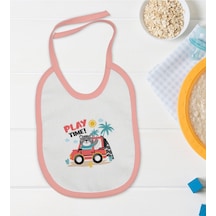 Bk Kids Play Time Tasarımlı Pembe Bebek Mama Önlüğü Pembe