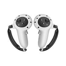 Pazly Wolmtt 1 Çift Meta Quest 3 Dokunmatik Denetleyici İçin Düşmeyi Önleyici Kapak Silikon Kol - Açık Gri Açık Gri