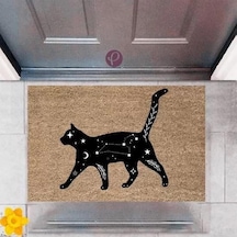 Kapı Önü Paspası Dekoratif Dijital Baskı Kedi P-2496 Renkli
