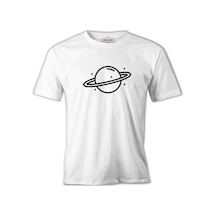 Saturn Iı Logo Beyaz Erkek Tshirt