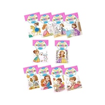 Sevimli Prensesler Boyama Kitabı Çıkartmalı 10 Set - Msbu-801536