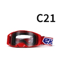Tangshopping Motosiklet Arazi Gözlüğü Gözlük Bisiklet Gözlüğü C21 Kırmızı Çerçeve Şeffaf Film