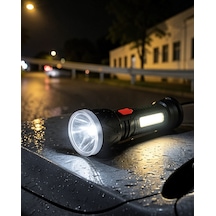 Şarjlı Işıldak 9 Led, 4 Kademeli Aydınlatma, Uzun Menzilli