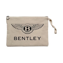 Bentley Logo Krem Clutch Astarlı Cüzdan / El Çantası Krem