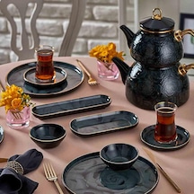 Neva N3163 Bitter Gülriz 26 Prç Kahvaltı Takımı Siyah