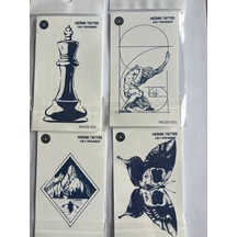 Denge 4 Adet Minimal 11x8 Cm 3 Hafta Kalıcı Yarı Kalıcı Geçici Dövme