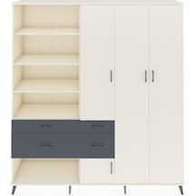 Hyperion Dolap 14 Raflı 4 Çekmeceli 4 Kapaklı 220x44x243 Aytaşı-aytaşı/antrasit Aytası/antrasıt
