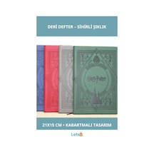 Harry Potter Temalı Deri Defter 21x15 Cm Renkli Çok Renkli