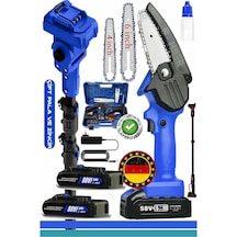 Böhrer Alman V258 5ah 25 MM Teleskop Uzatmalı Kömürsüz Blue Akülü Budama Testeresi 6" Pala Ve Zincir