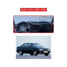 Bmw 5 E34 1988-1996torpido Koruma Halısı Kırmızı Kenar