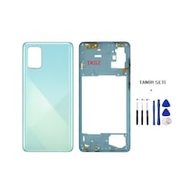 Samsung Galaxy Uyumlu A71 - Sm-a715f Full Kasa Arka Kapak Takım Mavi - Tamir Seti
