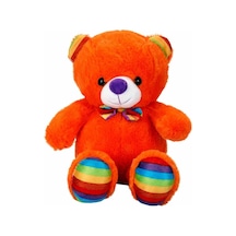 2962 Oturan Kurdeleli Renkli Peluş Ayı 30 cm -Sunman