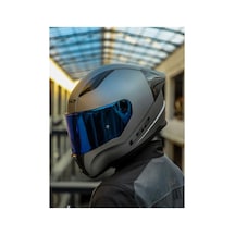 Rapıd 2 Race Mat Tıtanıum Kask Gökkuşagı Camlı + Spoiler Mat Titanium