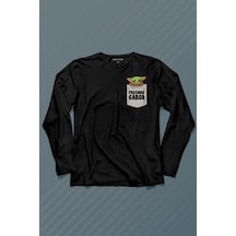 The Mandalorian Bebek Yoda Cep Tasarımı Uzun Kollu Tişört Baskılı T-shirt 001
