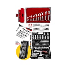 Premium 142 Parça 1/2 1/4 Cırcırlı Lokma Anahtar Takımı, 12 Parça Kombine Set 6-22