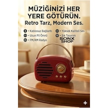 Nostaljik Retro Bluetooth Hoparlör - Fm Radyo, Usb Ve Bluetooth Kablosuz Hoparlör