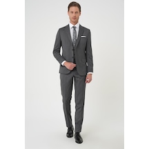 Efor Slim Fit Esnek Yelekli Klasik Füme Takım Elbise Tk 897 Füme Efor Slim Fit Esnek Yelekli Klasik Füme Takım Elbise Tk 897 Füme