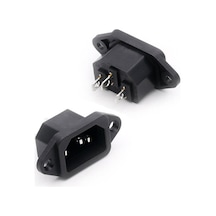 Devredünyası Ic-212 C14 Power Soket Erkek Kulaklı 220V Lehim Tip - 5 Adet