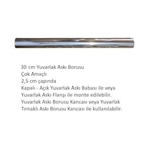 Yuvarlak Askı Borusu, 30 Cm, Parlak Metal, Mutfak, Banyo, Vestiyer, Portmanto, Çok Amaçlı Metalik