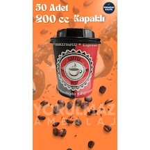 8 Oz 200 Cc Kapaklı Karton Bardak 50 Li Kahve Ve Sıcak İçecek Bardağı Renkli