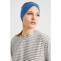 Butik Çapraz Bağlamalı Kadın Bandana Saç Bandı, Kaymaz Yumuşak Esnek%100 Pamuklu Penye - Tek Ebat / Mor Mor