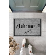 Dormot 1modern Dijital Gri Baskı Harry Potter Alohomora Dekoratif Kapı Önü Paspası - 60x40cm