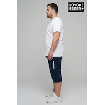 Süperlife Büyük Beden Erkek Kapri Şort Brooklyn Baskılı Rahat Kalıp 3xl-6xl Spr26bsr591-02 Lacivert